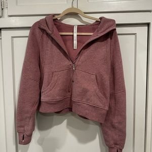 Lulu lemon half zip scuba, heathered pink taupe, XS/S